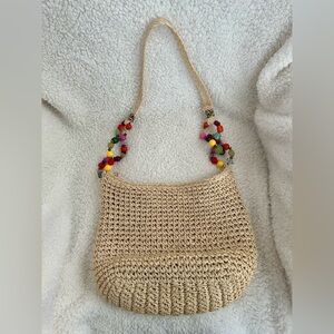 Cappelli Straworld Tan Beaded Shoulder Bag